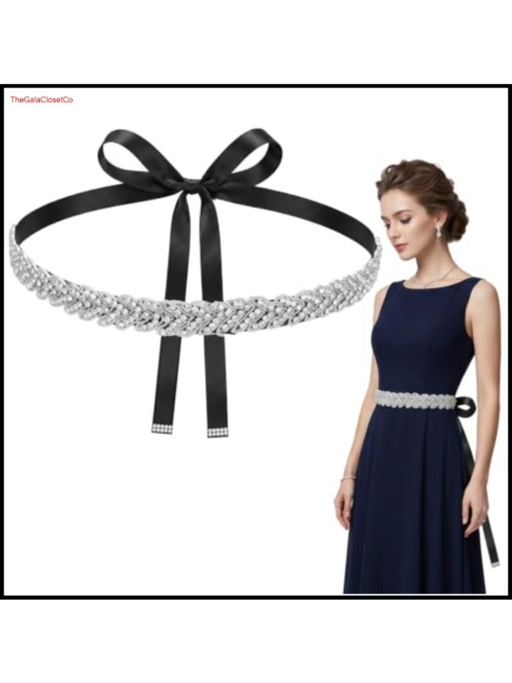 Rhinestone Bridal Belt Sparkling Crystal Wedding Sash Adjustable